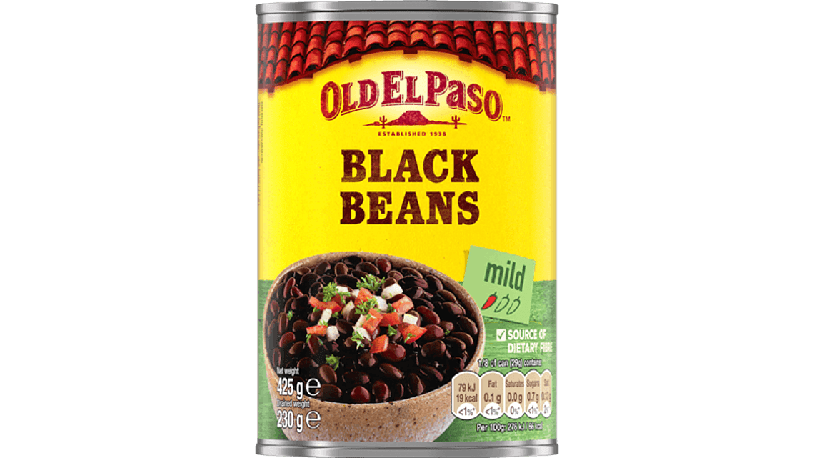 Black Beans Tin Mexican Food Old El Paso